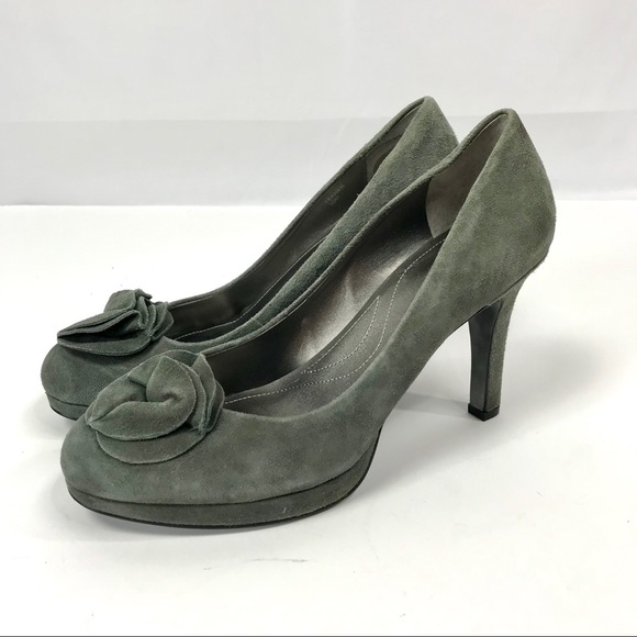 Tahari Shoes - Tahari suede leather flower toe platform heels